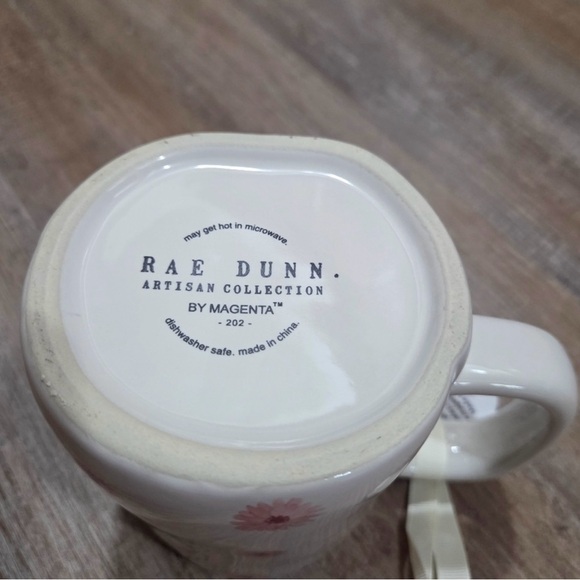 Rae Dunn White Mug with Floral Accents, NEW - Picture 4 of 4